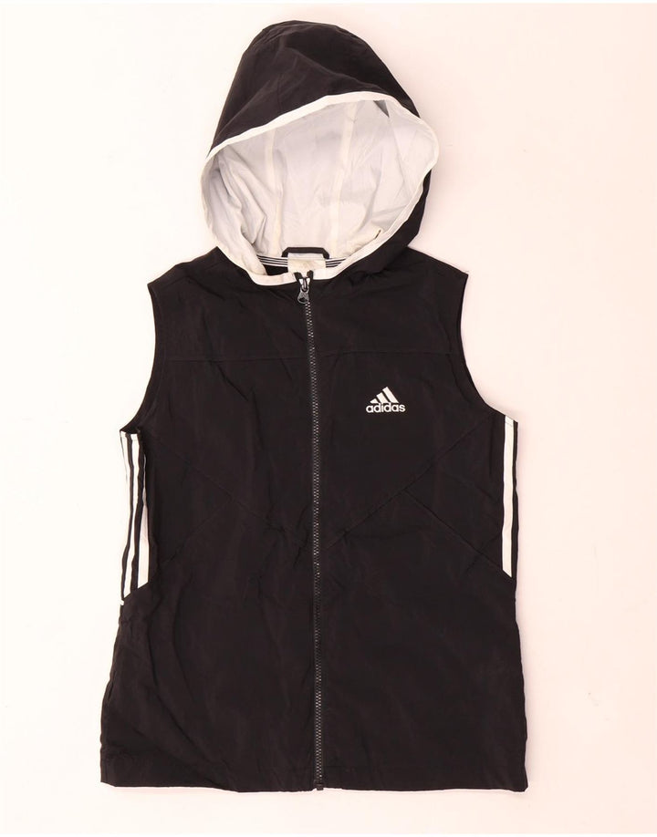 Giacca da ginnastica senza maniche con grafica Adidas da donna UK 10 piccola nera