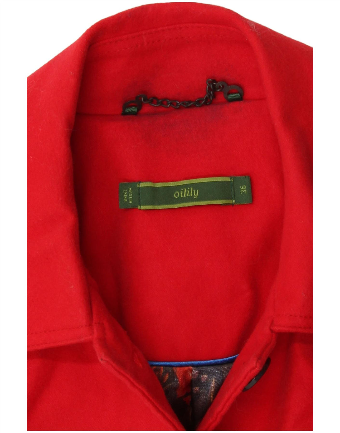 Soprabito da donna con vestibilità regolare fantasia Oilily EU 36 piccolo cotone Paisley rosso