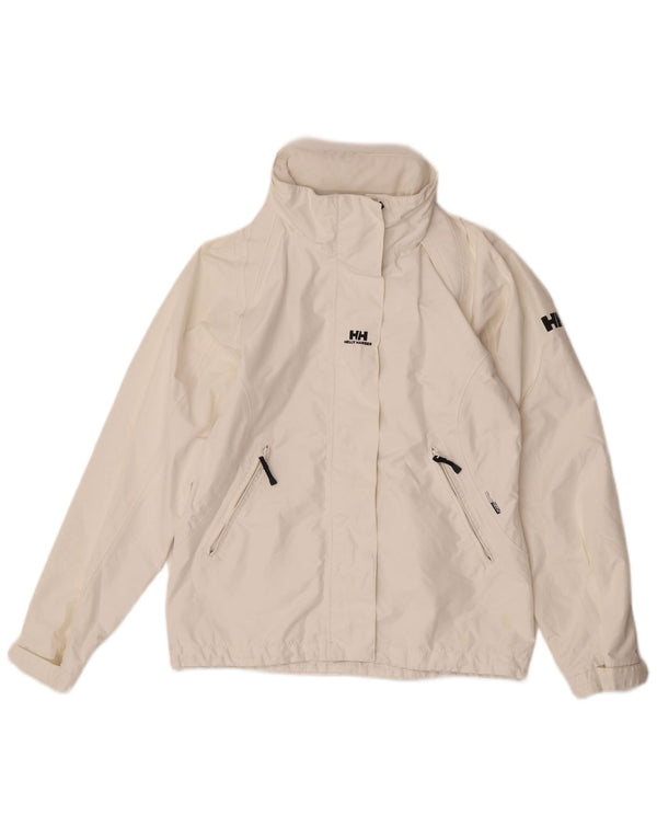 Giacca a vento con cappuccio da donna Helly Hansen UK 10 Small Poliestere bianco