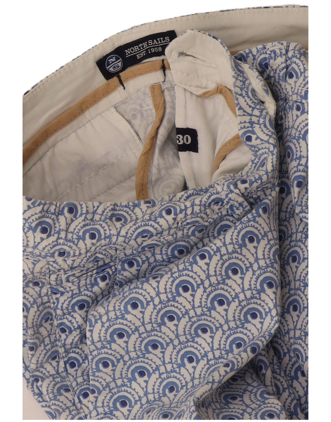 Pantaloni chino dritti da donna North Sails W30 L26 blu maculato