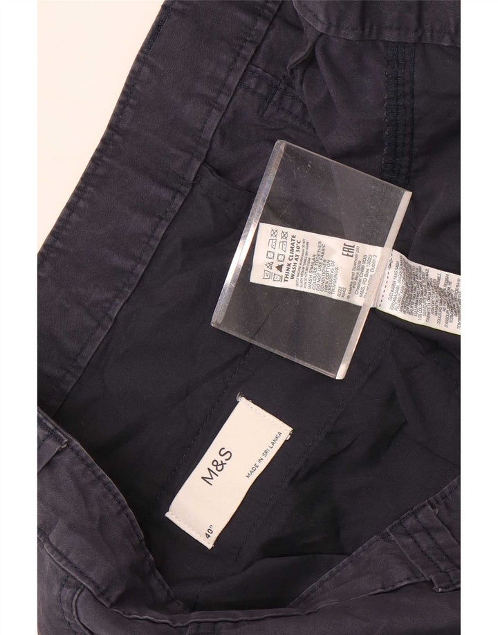 Pantaloncini cargo da uomo Marks & Spencer W40 XL cotone blu navy
