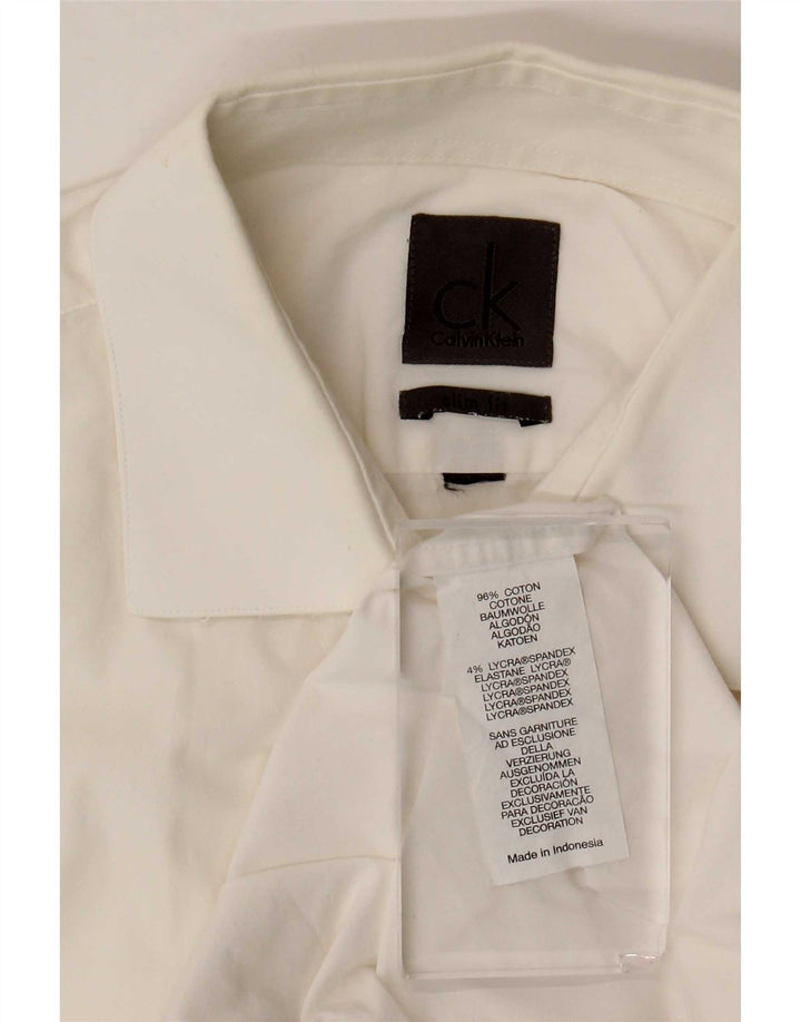 Camicia a maniche corte da uomo Calvin Klein in cotone bianco medio