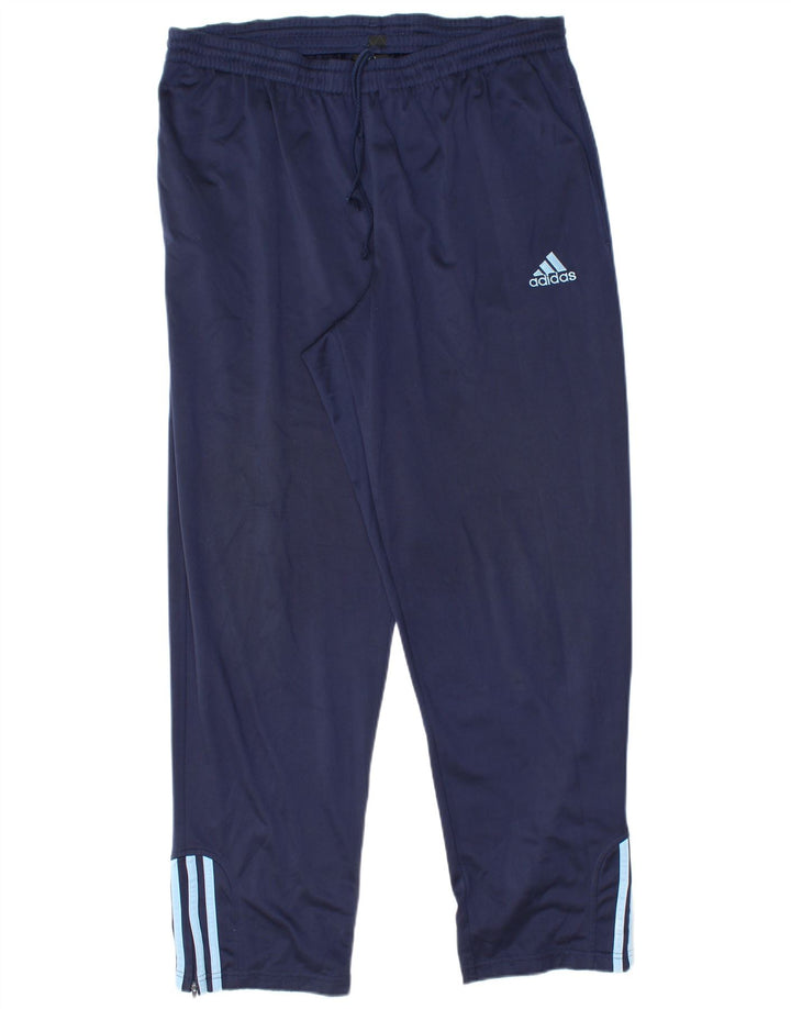 Pantaloni da tuta da uomo Adidas UK 42/44 Large Blu Navy Poliestere