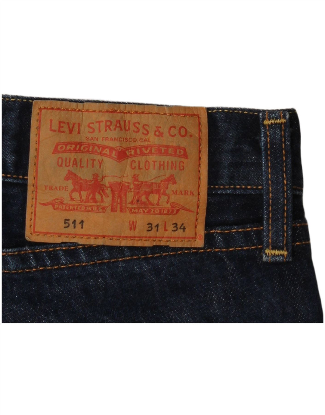 Levi's Uomo 511 Slim Jeans W31 L27 Blu Navy Cotone