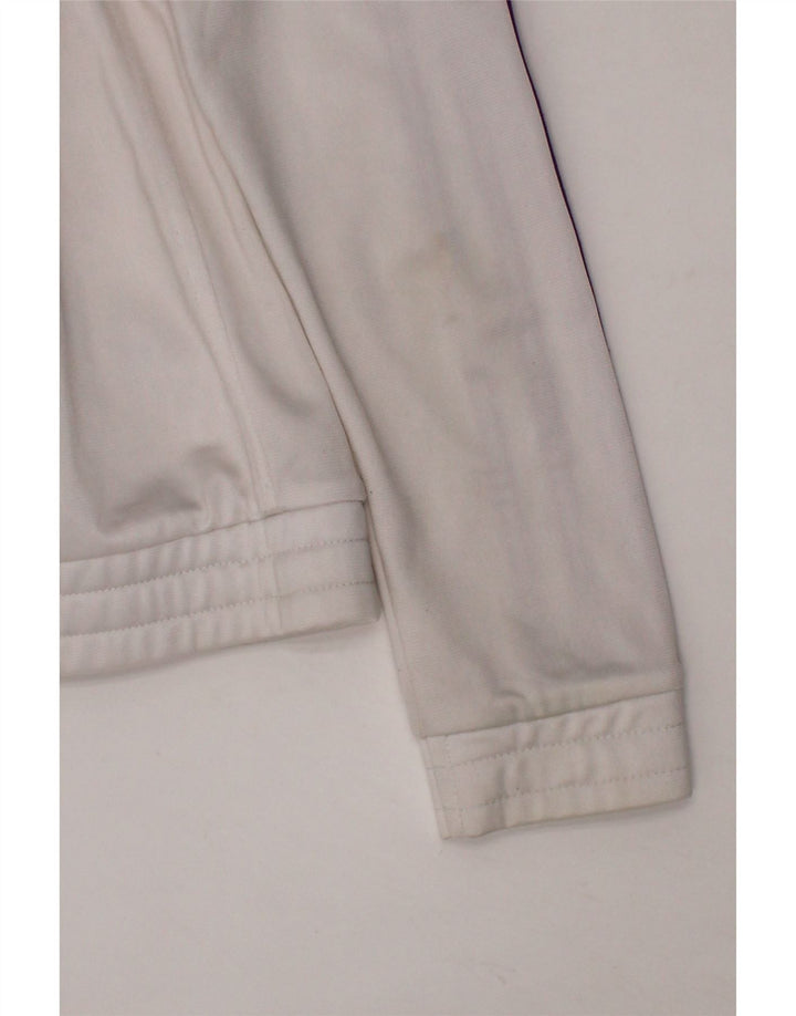 ADIDAS Girls Tracksuit Top Jacket 11-12 Years White Polyester Vintage Adidas and Second-Hand Adidas from Messina Hembry 