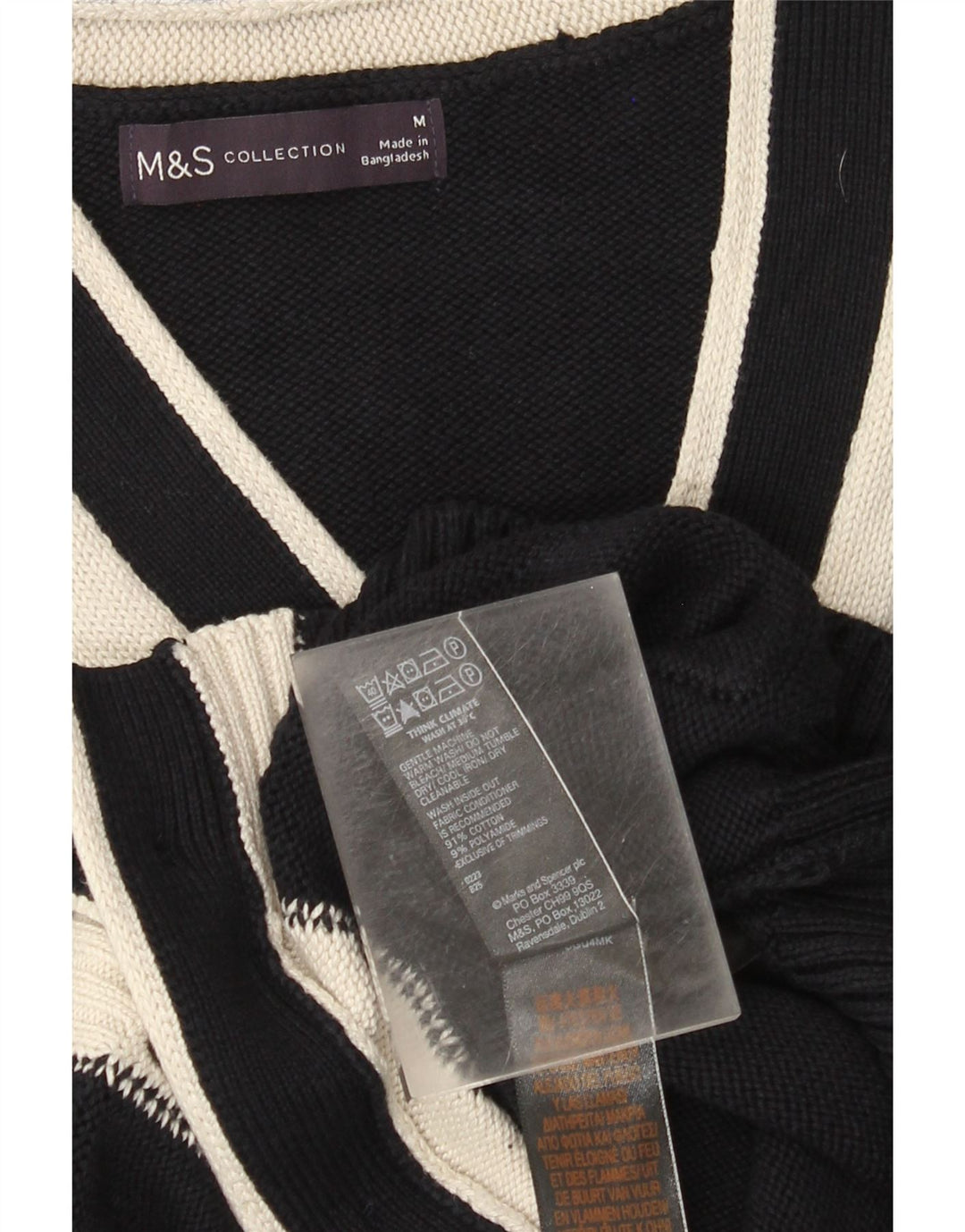 Maglione cardigan da donna Marks & Spencer UK 14 Blocco colore blu navy medio