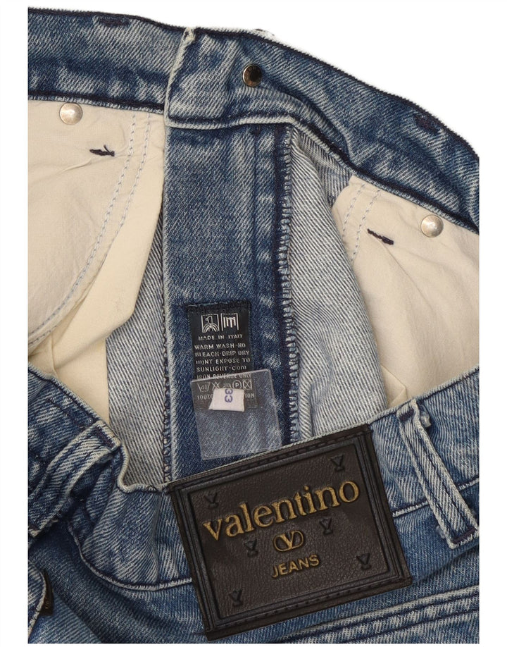 Jeans dritti da uomo Valentino W33 L33 in cotone blu