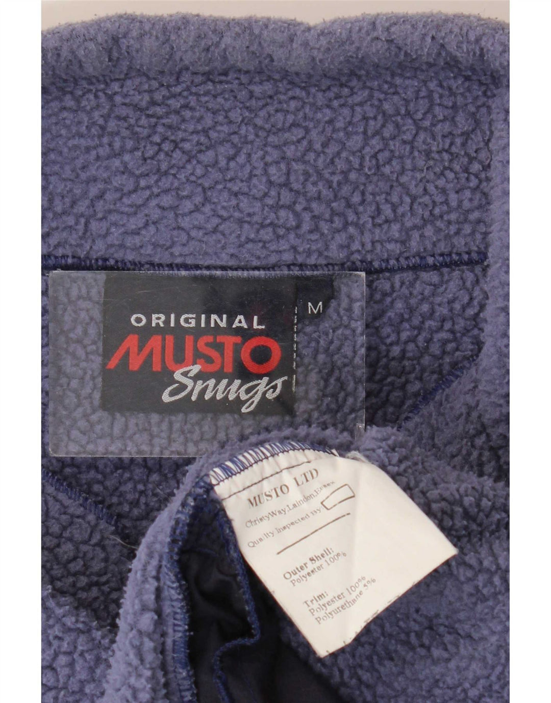 Musto Maglione in pile da uomo con zip e collo medio in poliestere color block blu navy