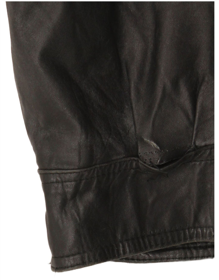 Giacca in pelle vintage da uomo UK 42 XL in pelle nera