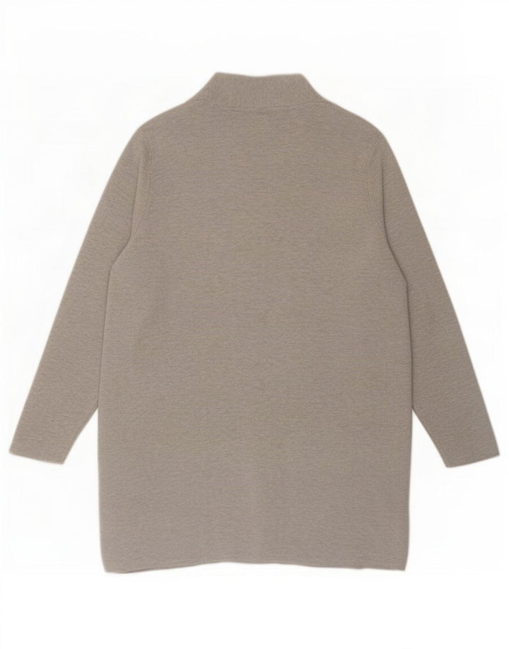 Maglione cardigan aperto lungo da donna John Lewis UK 16 grande poliestere grigio
