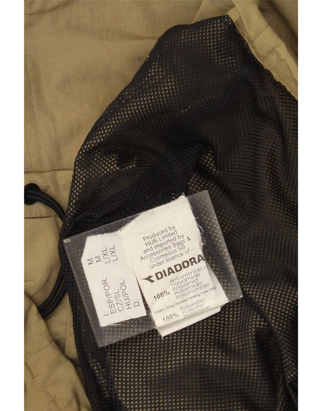 Giacca antipioggia da uomo Diadora UK 38 Medium Khaki Poliammide