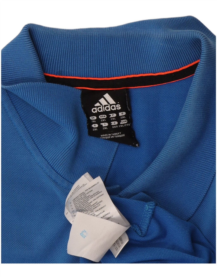 Polo Adidas Climalite da uomo 2XL in cotone blu