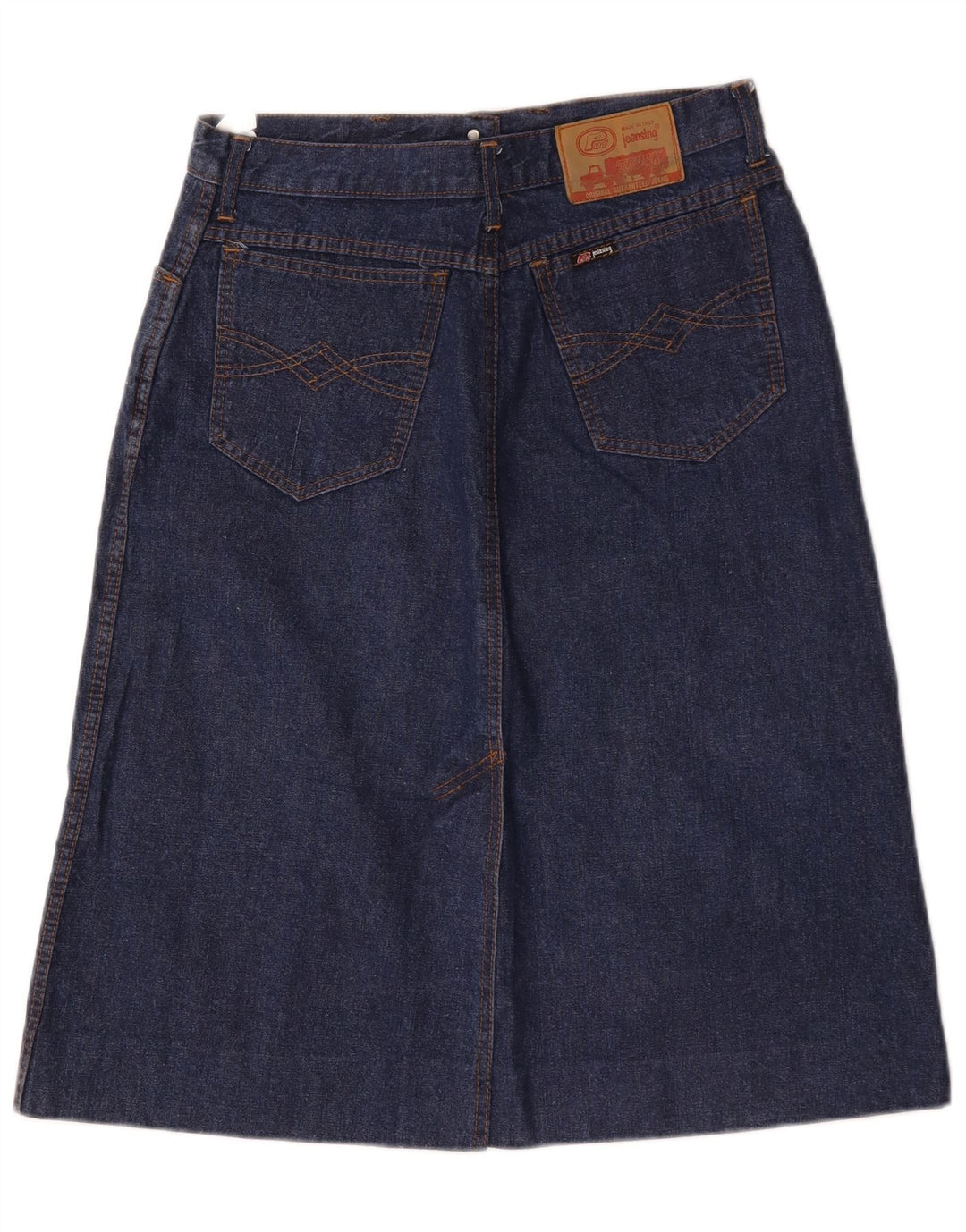 Gonna di jeans vintage da donna W30 blu navy medio