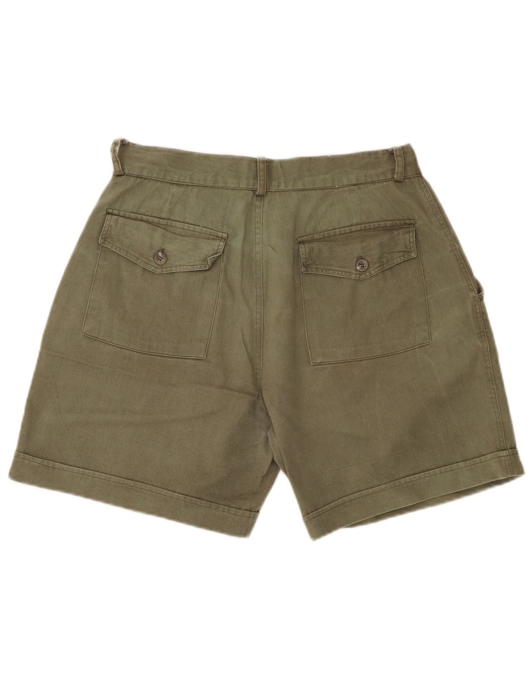Pantaloncini chino con pegging da donna VINTAGE W28 cotone kaki medio