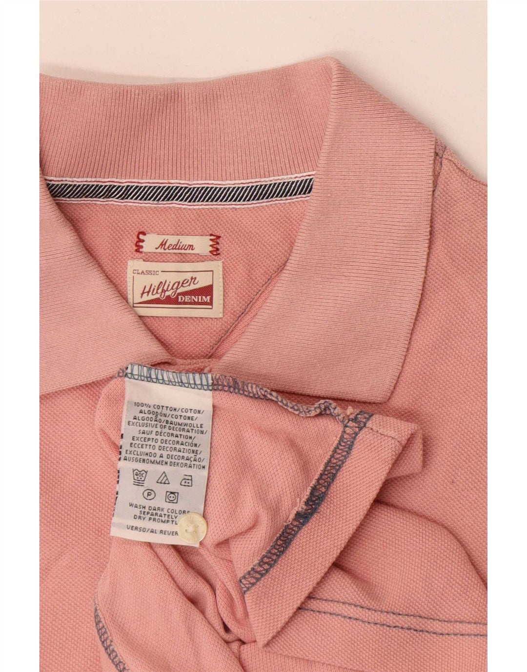Polo da uomo Tommy Hilfiger in cotone rosa medio