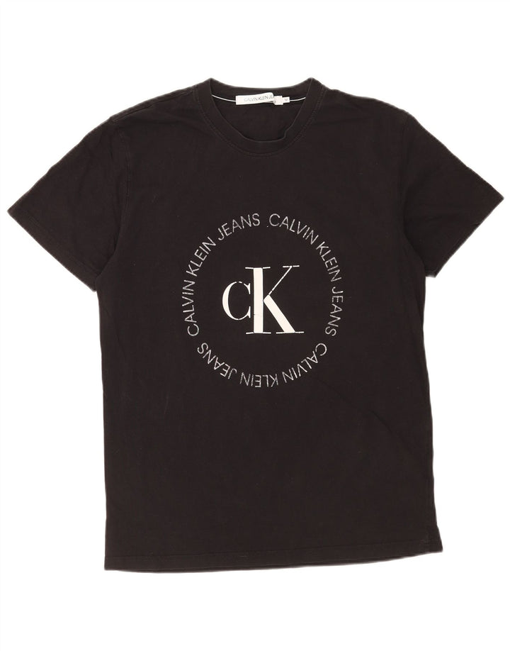 Maglietta grafica da uomo Calvin Klein Jeans Top in cotone nero medio