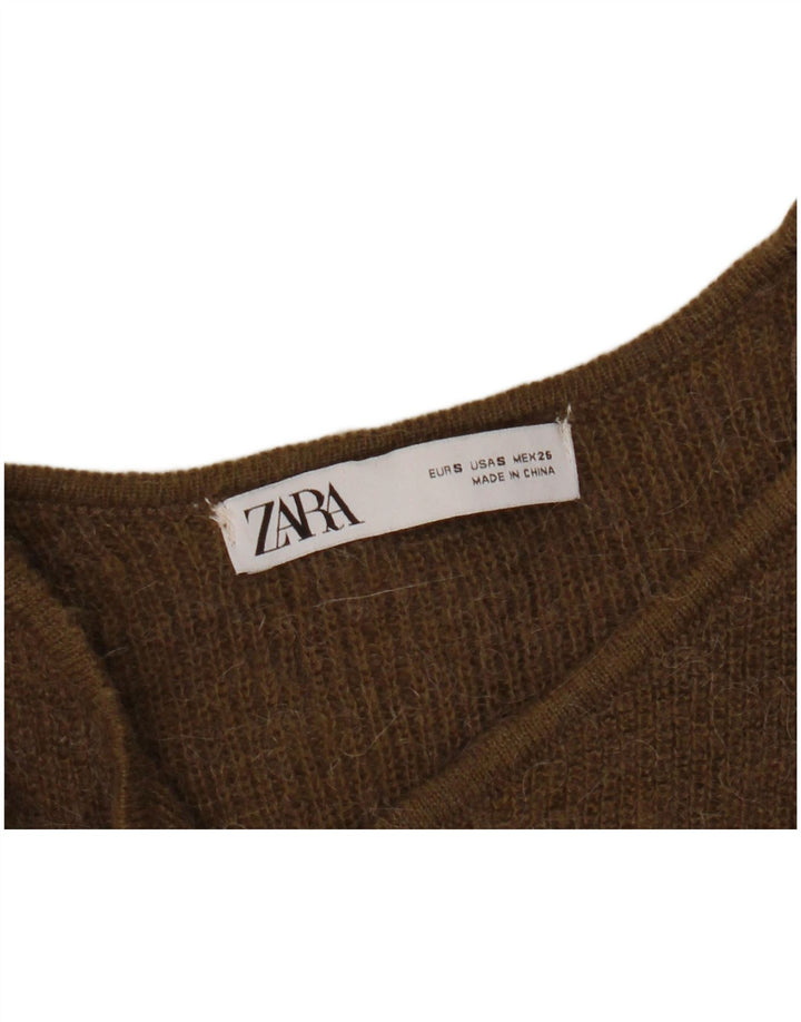 Maglione cardigan avvolgente da donna Zara UK 10 piccolo kaki