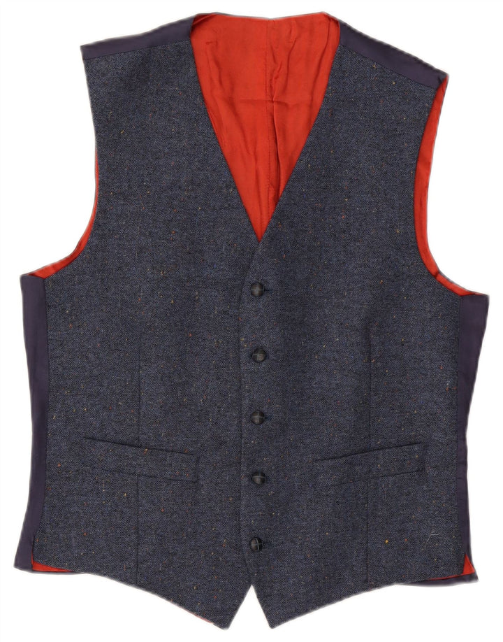 Gilet Shetland Uomo IT 52 XL Lana Blu Navy