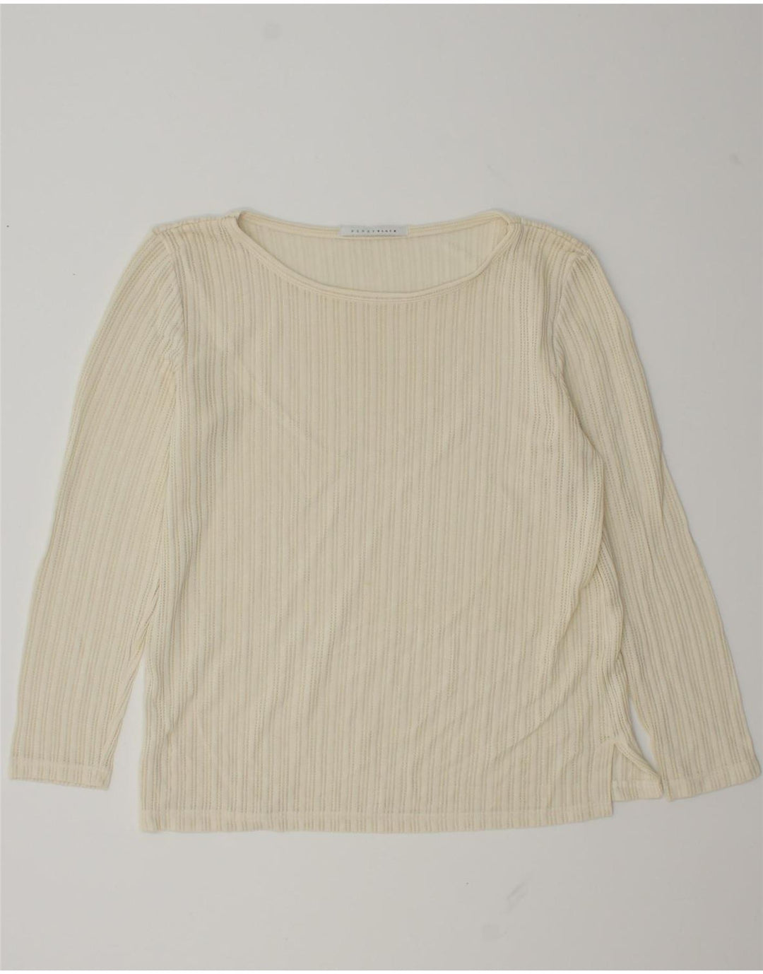 Penny Black Top da donna a maniche lunghe UK 14 Viscosa medio sporco bianco