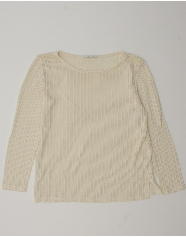 Penny Black Top da donna a maniche lunghe UK 14 Viscosa medio sporco bianco