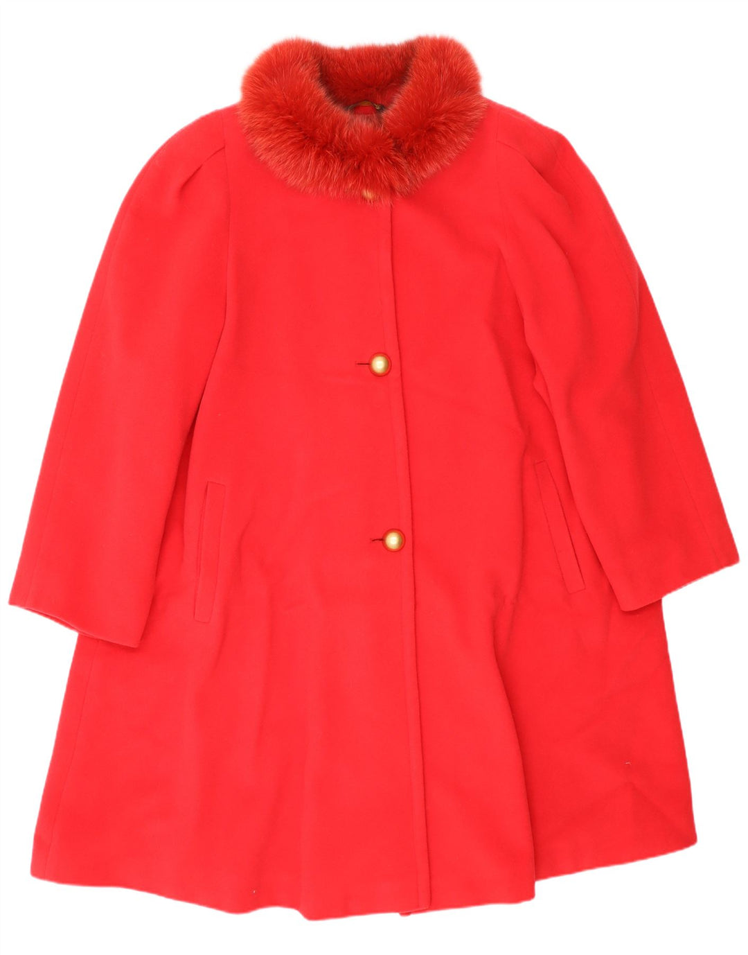 Soprabito oversize da donna vintage IT 44 rosso medio in lana