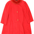 Soprabito oversize da donna vintage IT 44 rosso medio in lana