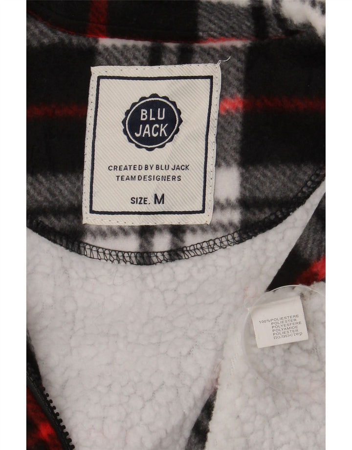 Camicia vintage in flanella da boscaiolo Sherpa da uomo in poliestere scozzese medio nero