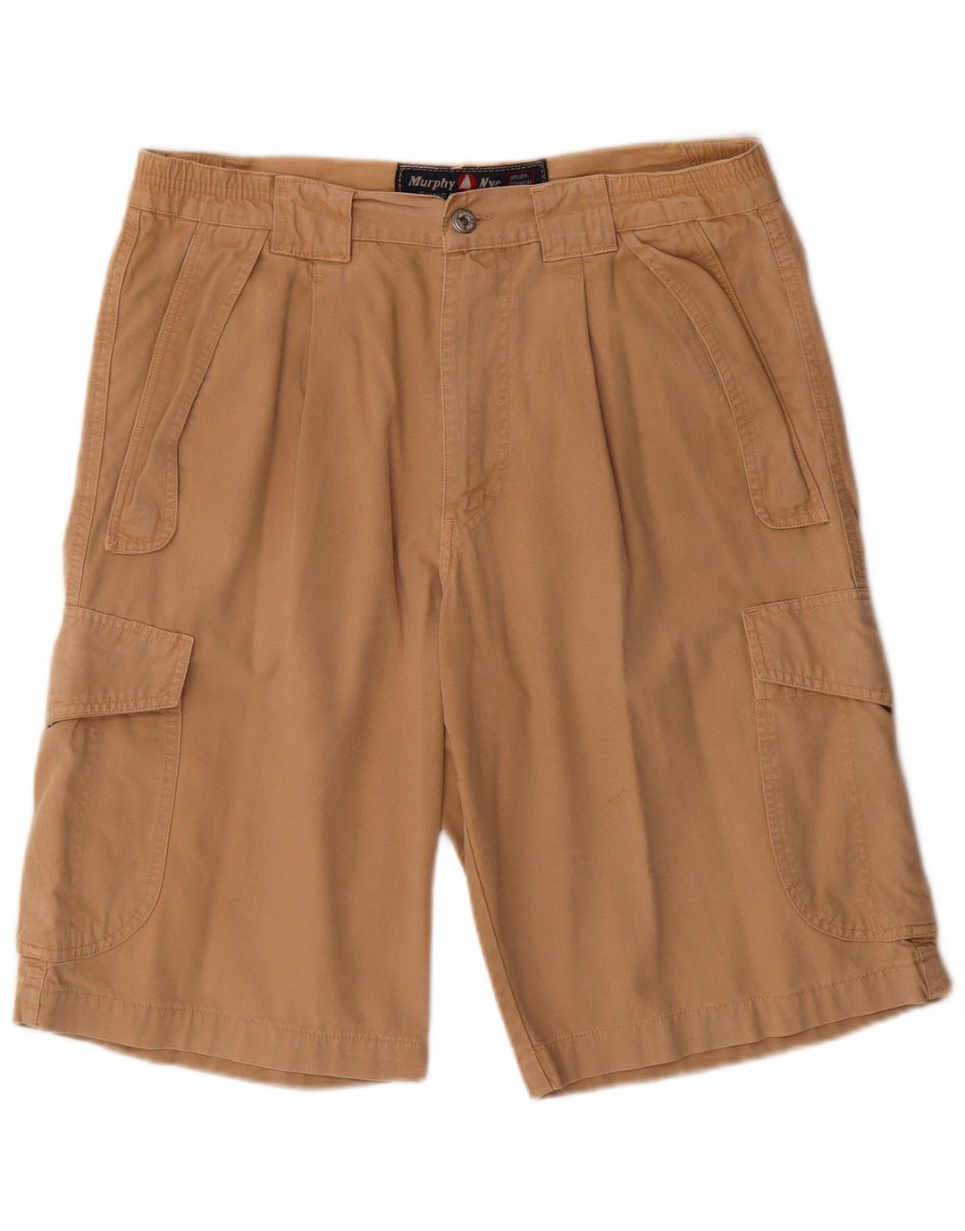 Pantaloncini cargo da uomo Murphy & Nye W34 grandi in cotone beige