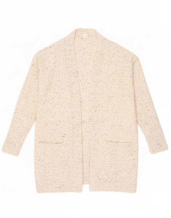 Maglione cardigan aperto oversize da donna Gap UK 6 XS cotone chiazzato bianco