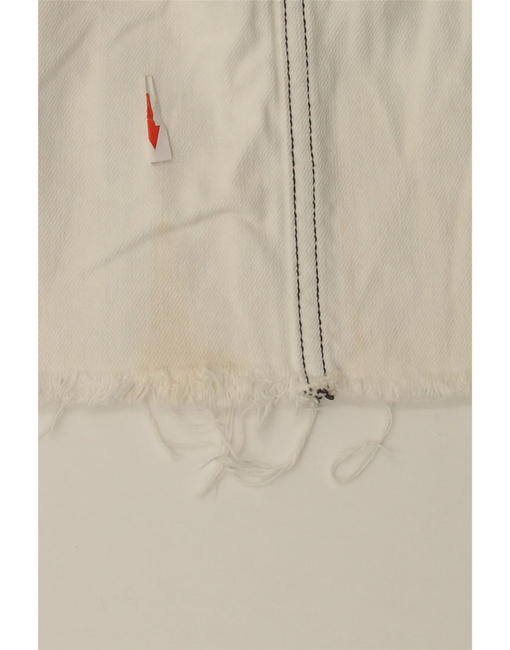 Minigonna di jeans Zara da donna piccola W27 bianca