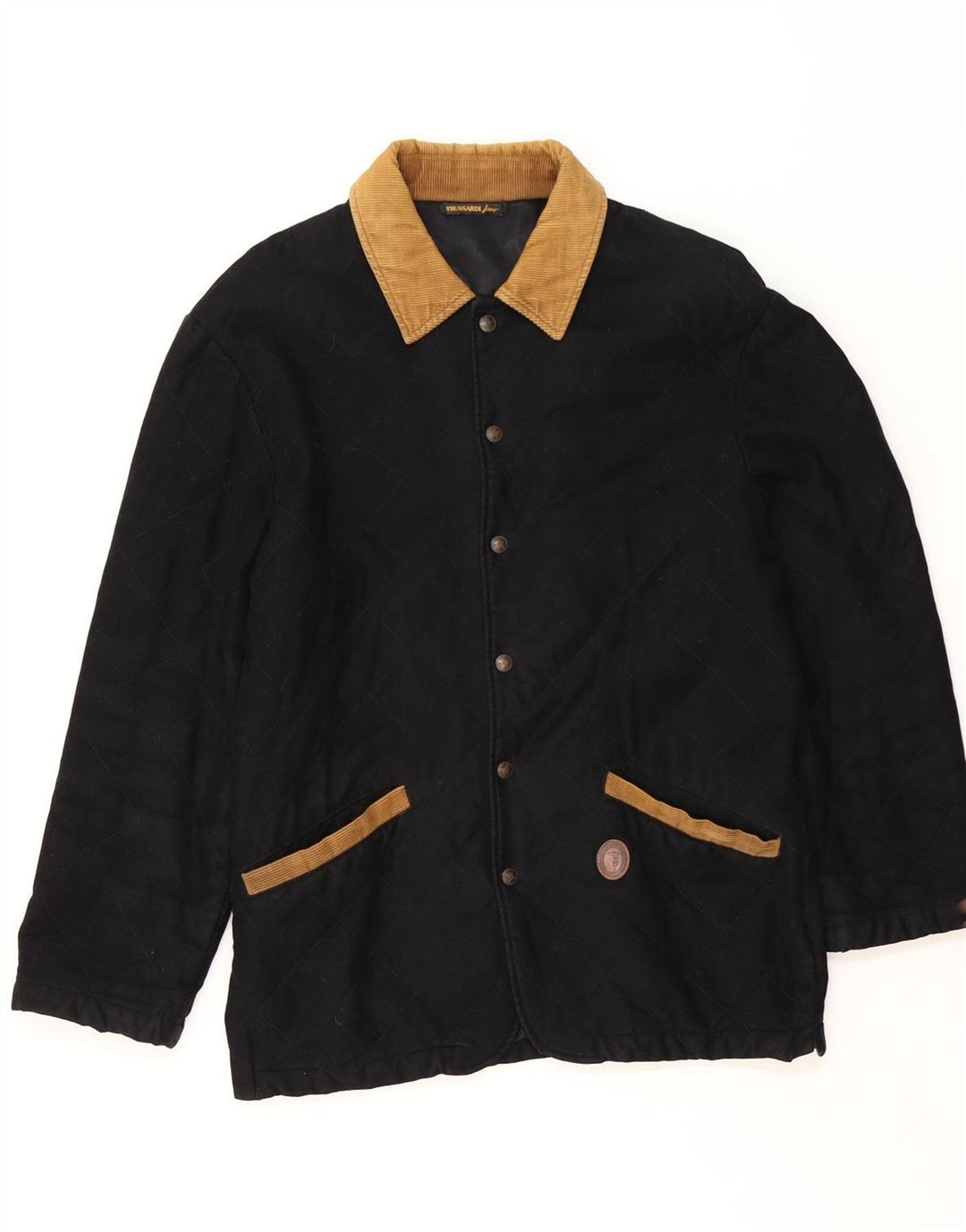 Giacca Trapuntata Uomo Trussardi UK 38 Viscosa Media Nera