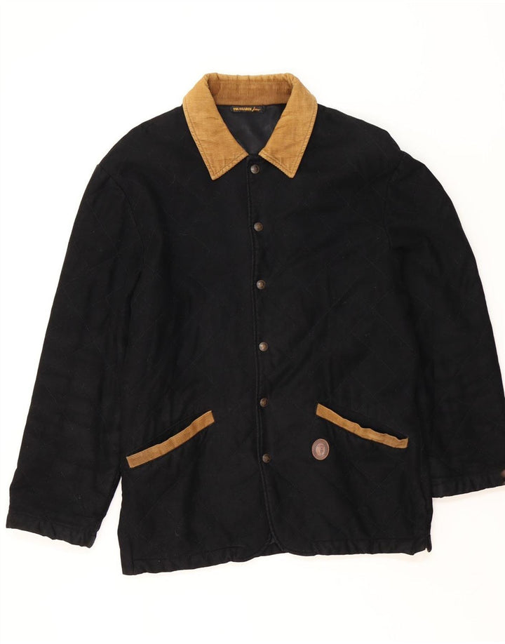 Giacca Trapuntata Uomo Trussardi UK 38 Viscosa Media Nera