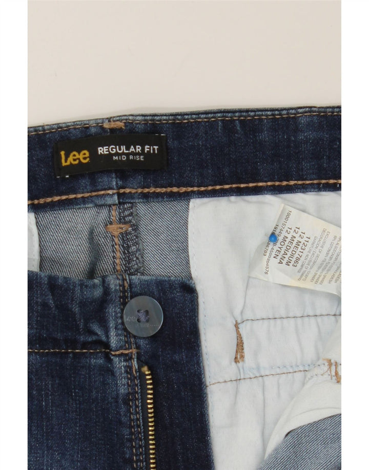 LEE Womens Mid Rise Regular Fit Denim Shorts US 12 Large W32 Navy Blue Vintage Lee and Second-Hand Lee from Messina Hembry 