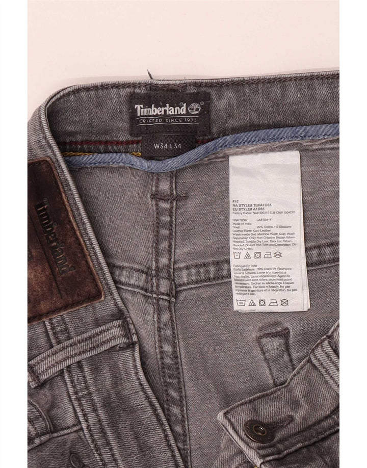 Jeans dritti regolari da uomo Timberland W34 L30 cotone grigio
