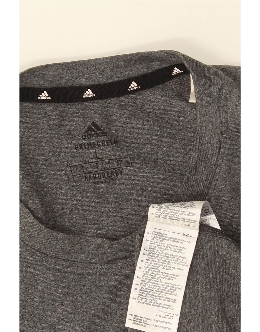 T-shirt ADIDAS da uomo Aeroready, grande, in poliestere grigio