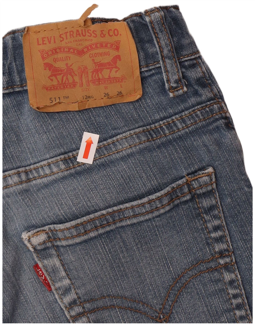 Levi's Ragazzi 511 Jeans Slim 11-12 anni W26 L26 Cotone Blu Classico