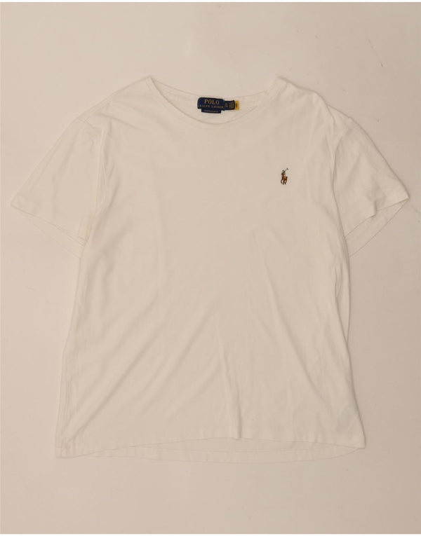 Polo Ralph Lauren T-shirt slim fit personalizzata da uomo XL in cotone bianco