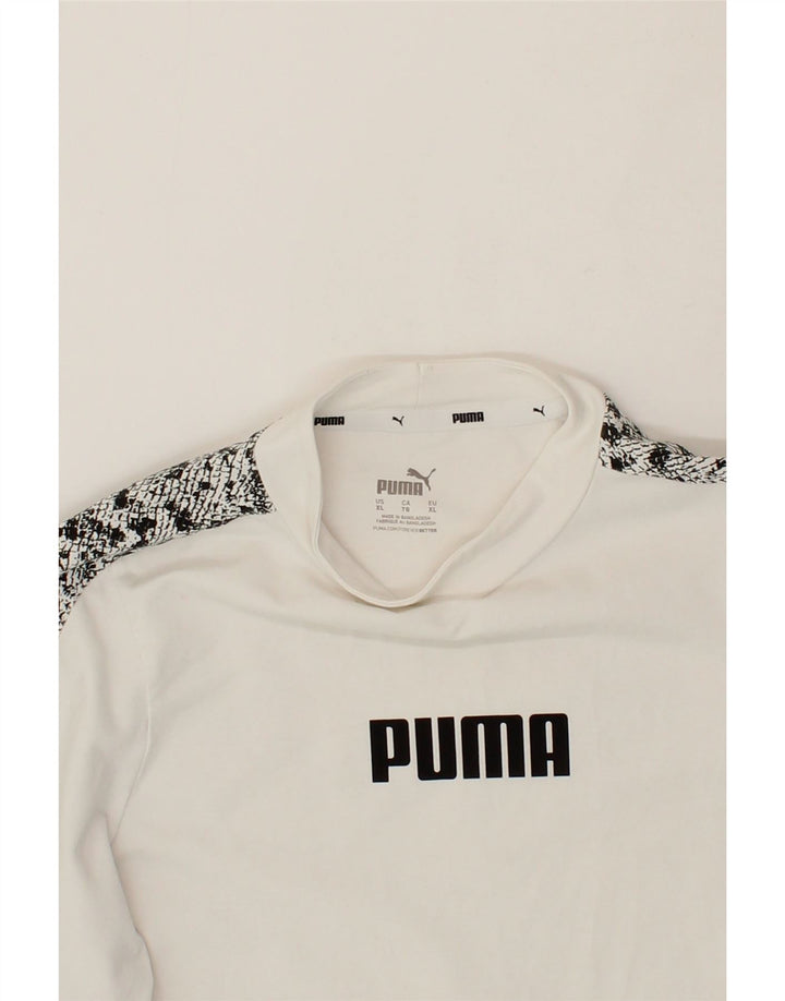 PUMA Girls Graphic Crop Top 13-14 Years XL White Vintage Puma and Second-Hand Puma from Messina Hembry 