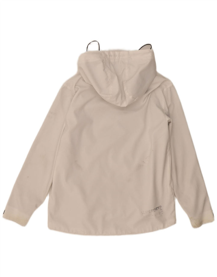 Giacca a vento oversize da donna con cappuccio Superdry UK 10 Small Bianca