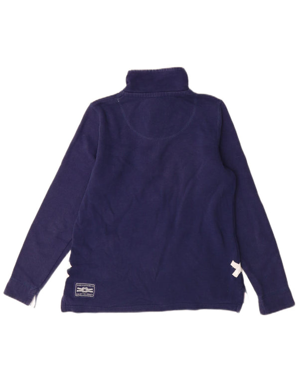 Crew Clothing Womens Zip Neck Sweatshirt Jumper UK 10 Small Navy Blue
