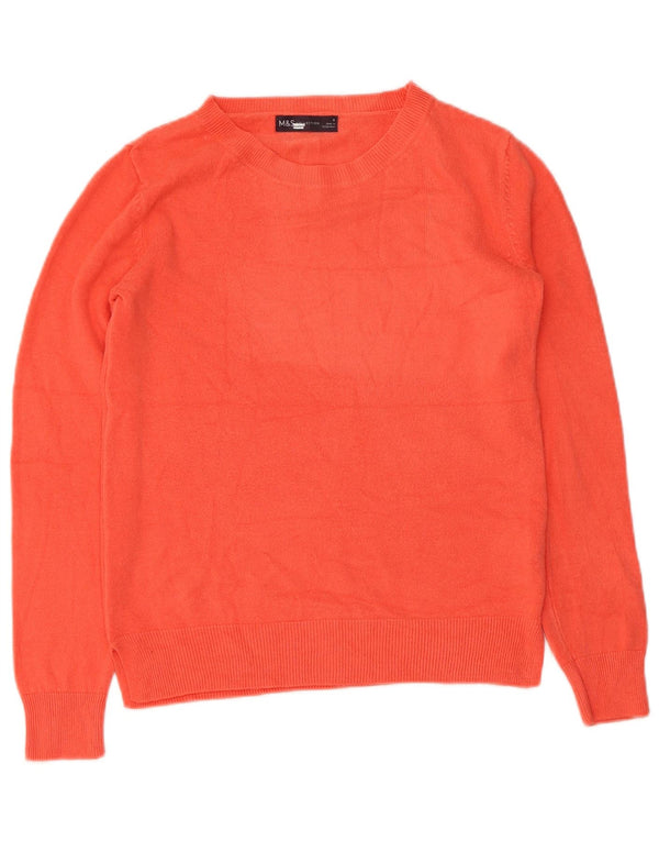 Maglione maglione con scollo a barca da donna Marks & Spencer UK 8 piccolo acrilico arancione