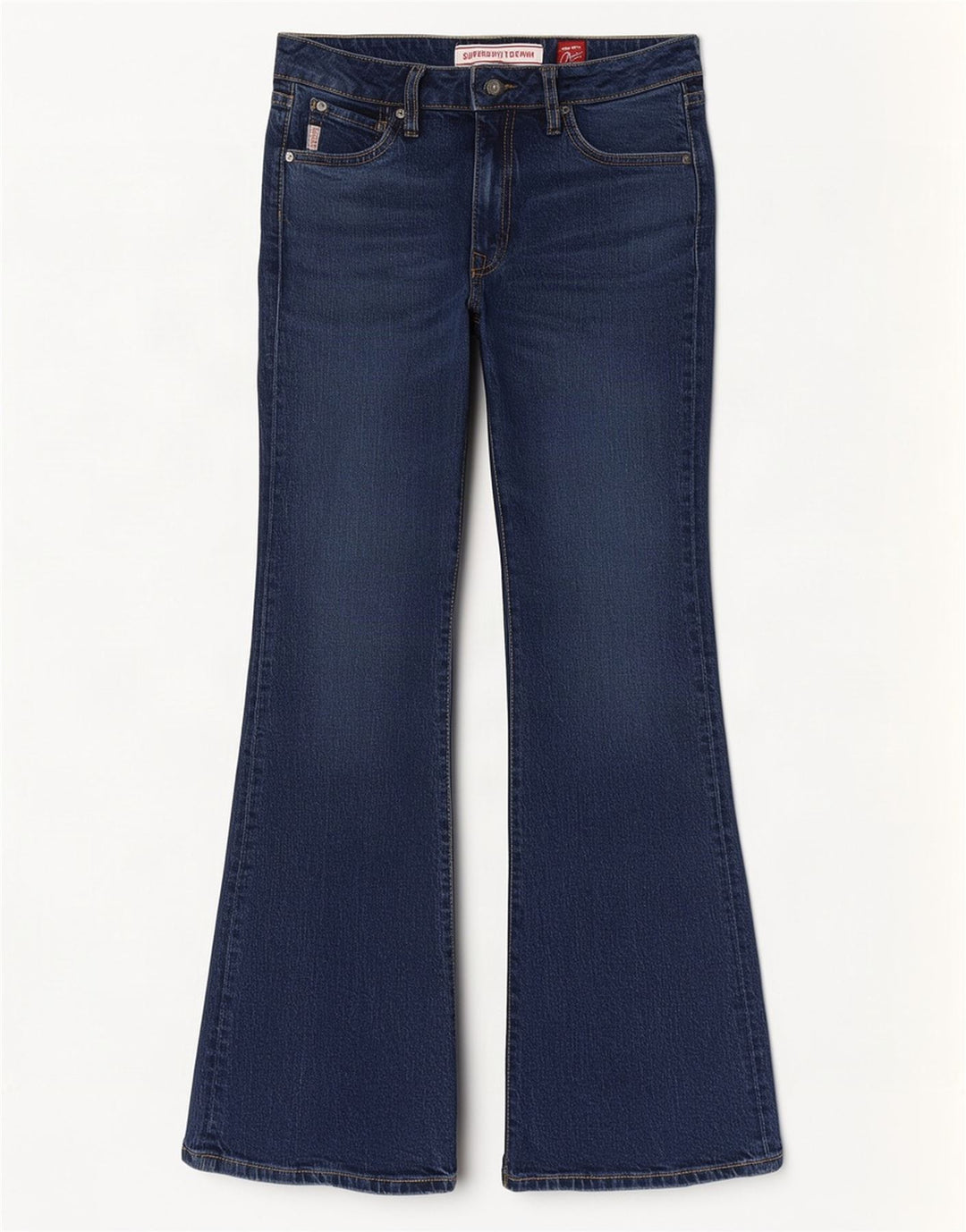 Jeans svasati da donna Superdry W28 L32 cotone blu navy