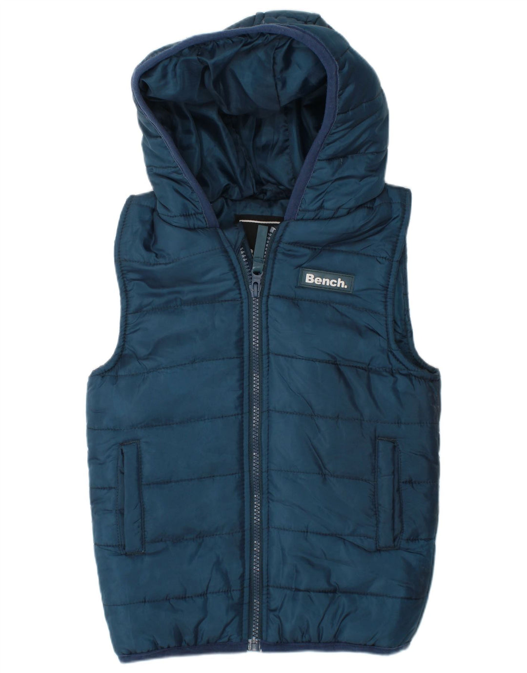 BENCH Boys Hooded Padded Gilet 4-5 Years Blue Polyester