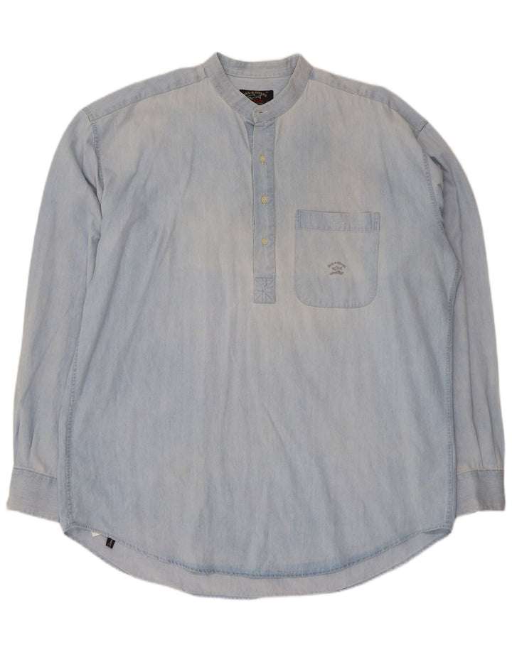 Camicia pullover da uomo Paul & Shark taglia 17 1/2 44 XL cotone blu