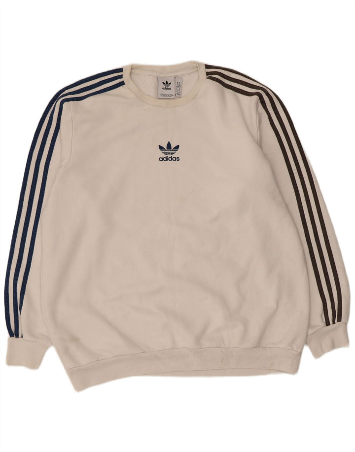 Felpa Adidas Uomo Maglione XL Cotone Bianco