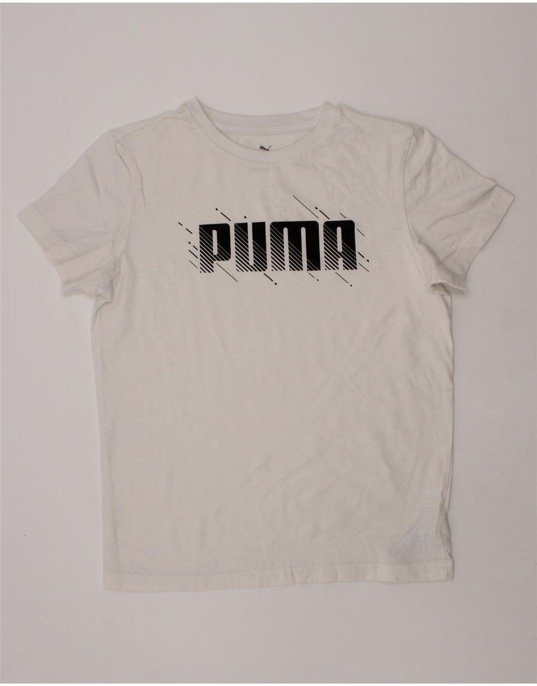 PUMA Boys Graphic T-Shirt Top 11-12 Years White Cotton Vintage Puma and Second-Hand Puma from Messina Hembry 