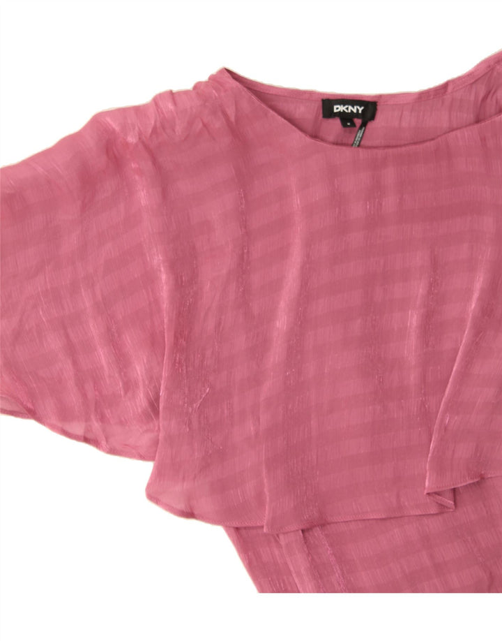 DKNY Womens Blouse Top UK 14 Medium Pink Polyester Vintage Dkny and Second-Hand Dkny from Messina Hembry 