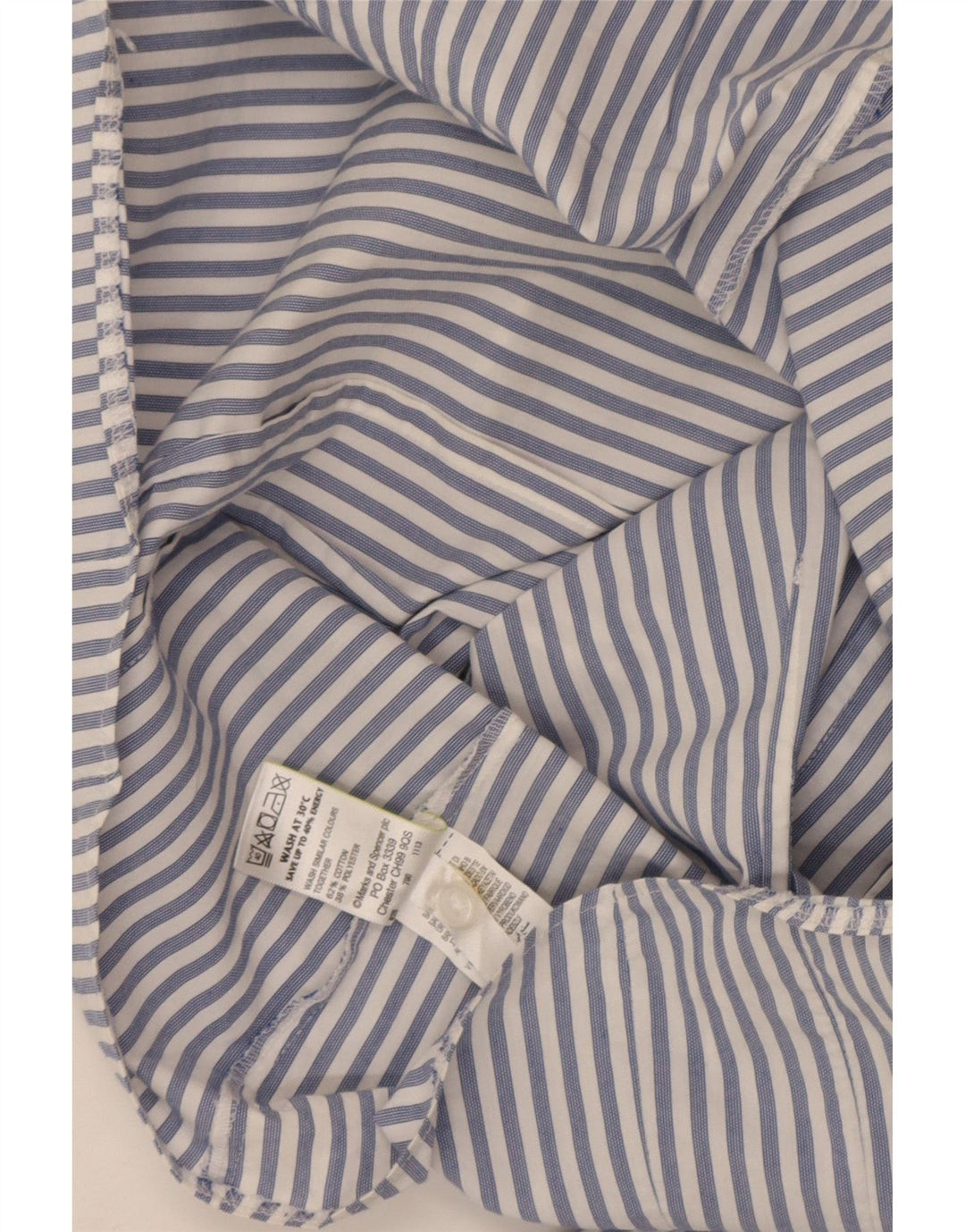 Camicia da donna Marks & Spencer UK 12 Cotone gessato medio blu navy