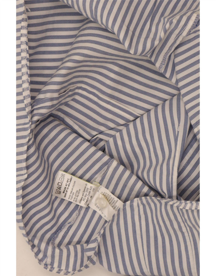 Camicia da donna Marks & Spencer UK 12 Cotone gessato medio blu navy