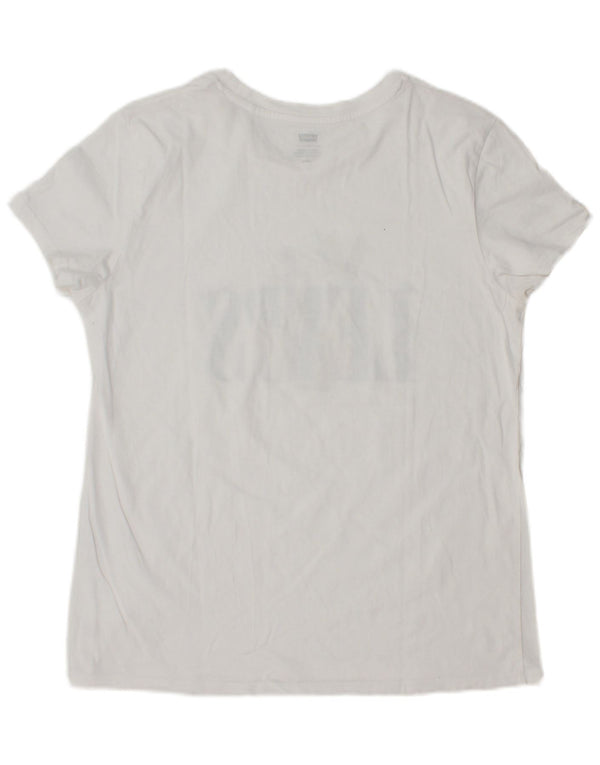 T-shirt grafica da donna LEVI'S Top UK 14 grande bianca